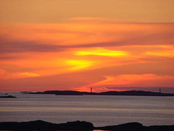 So sieht es aus wenn man Abends an der Schwedischen Westküste auf Meer raus schauf! 