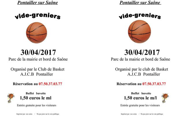 Vide greniers du club le 30 avril à Pontailler