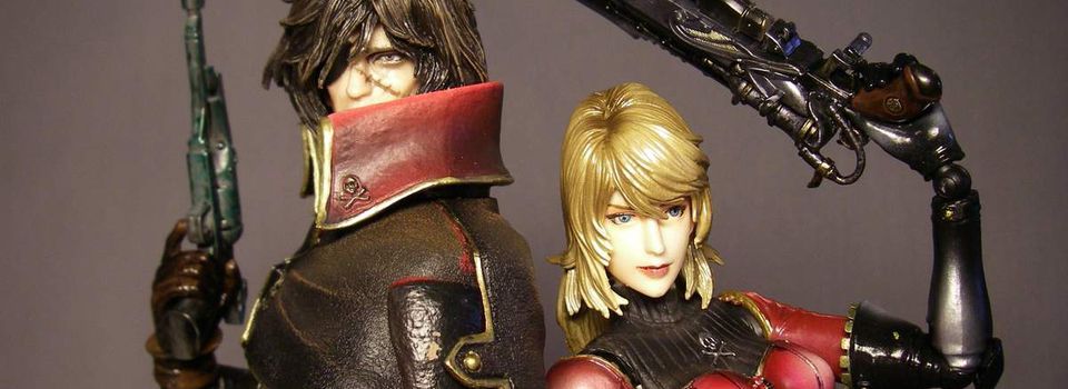 PLAY ARTS SPACE PIRATE CAPTAIN HARLOCK & KEI ALBATOR & NAUSICAA