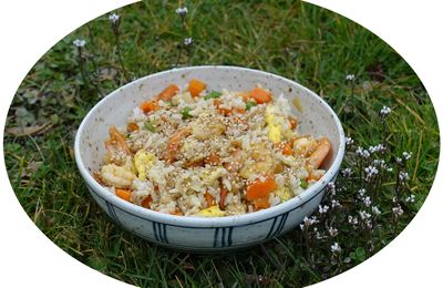 Riz complet sauté aux crevettes - IG Bas
