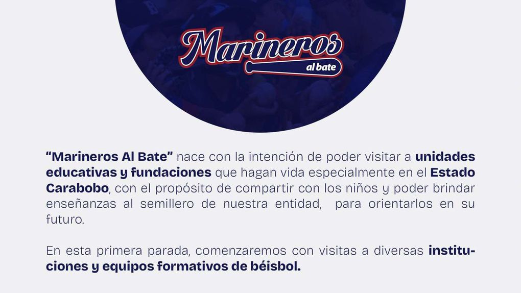 Nace “Marineros Al Bate” como un compromiso con la labor social (+Cronograma)