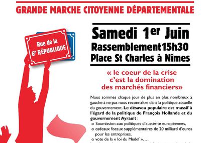 tract pour la marche du 1er Juin contre l'austérité et pour la 6ème République