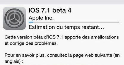 iOS 7.1 beta 4 is available