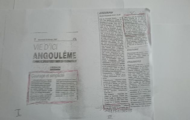 En février 1987 à Angoulême dans la rue piétonne en compagnie d'Agnès Lafaye une copine d'enfance j'ai défendu une femme âgée victime d'un vol à l'arracher à l'époque j'étais mince le voleur était plus grand et plus costaud que moi. 