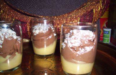 MOUSSE AUX CHOCOLATS SUR LIT DE VANILLE