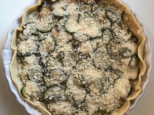 Tarte à la brandade de morue et courgettes