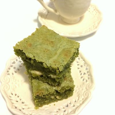 Brownies matcha et chocolat blanc