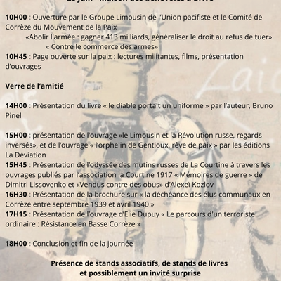 Premières rencontres autour des livres pour la Paix et la démilitarisation