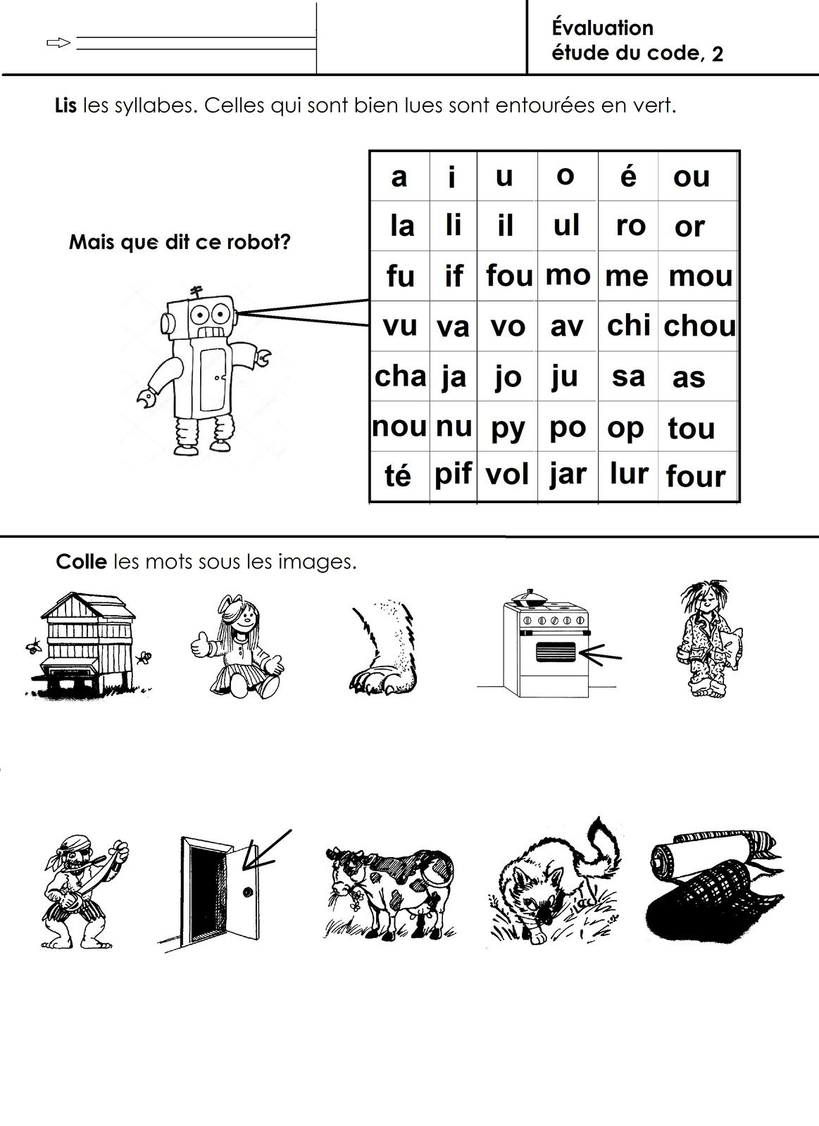 Evaluation Etude Du Code Cp Periode 2 Adaptee A La Methode Calimots Ecole Maternelle Gellow