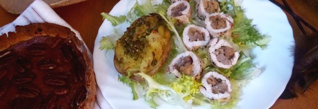 Thanksgiving à l'italienne : involtini de dinde aux marrons et torta della nonna cranberry-pécan