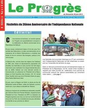 Edition Speciale Le Pr ogrès Bulletin du Rassemblement Populaire pour le Progrès N°325 Hebdomadaire Fondé en 197