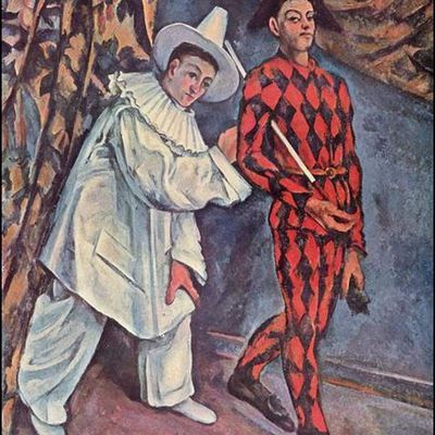commedia dell'arte  par les grands peintres - Pierrot  et Arlequin