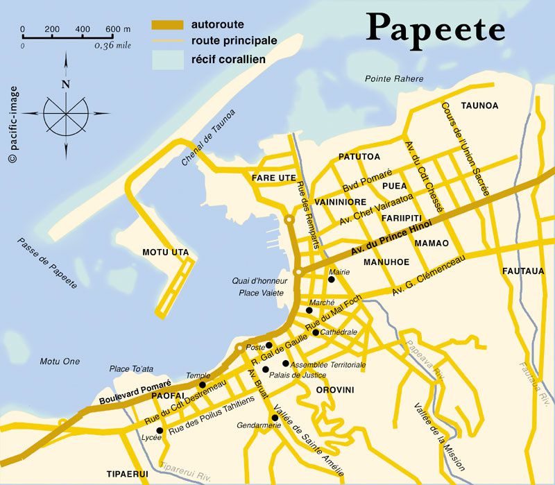 Cartes des différents archipels de la Polynésie.