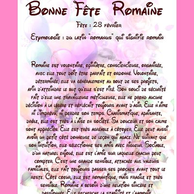 Carte Bonne Fête Romaine - 28 février