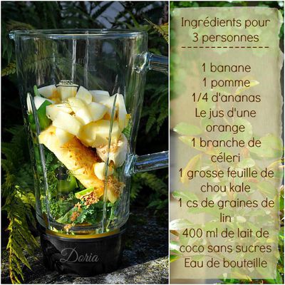 Smoothie à la banane, pomme, ananas... 