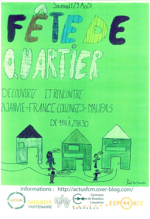 Affiches réalisées par 2 classes de l'école primaire de Beaulieu : la 2e primaire de Rosa Bruno et Nicole Descoeudres, et la 4e primaire de Martine Franceschini.