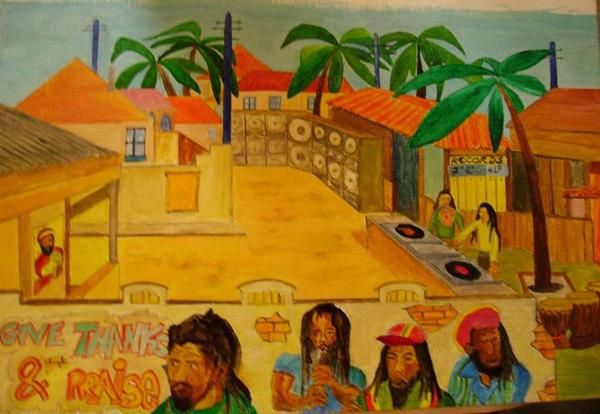 Peintures de l'auteur sur le thème du Reggae et de la Jamaique