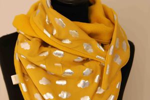 Foulard enfant (tons moutarde et argenté)