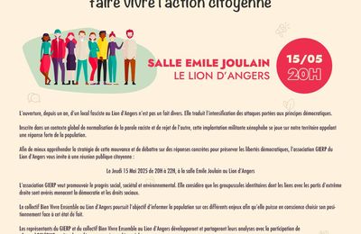 Réunion publique citoyenne - Le Lion d'Angers - 15/05/2025