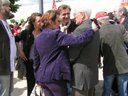 Manifestation à Valence [30 avril] au soutien des syndicalistes jugés au tribunal.
 
