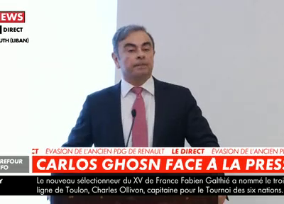 Lors de sa conférence de presse, Carlos Ghosn revient sur ses conditions de détention au Japon : "J’ai été interrogé jusqu’à 8 heures par jour sans présence d’avocat"