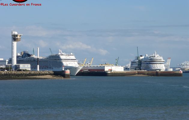 Départ des AIDAsol et MSC Magnifica au Havre le 07/10/14.