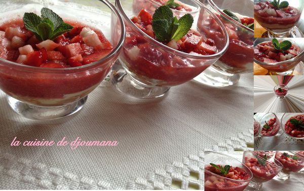 Dessert de fraises à la mascarpone