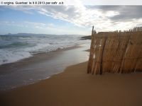 Malgré les milliers de bouteilles jetées dans la plage de "Guerbaz" depuis des années, la plage de Guerbaz située dans une zone humide et protégée par les organisations internationales spécialisées reste un endroit paradisiaque. Le matin tôt et un jour de repos et de surcroit jour de fête avec un climat doux, une flore variée et une mer pas comme les autres et sans payer le billet d'un avion on est dans une plage où on peut vivre des moments uniques !  Je me demande comment cette plage a drainé cette pièce de 20 centimes de francs français? 