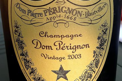 Champagne Dom Pérignon Vintage 2003, photo d'une bouteille que nous avons dégusté cet été