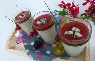 Panna cotta au roquefort, une compotée de poivron-groseille pour un apéro irrésistible
