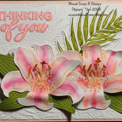 Carte beaux lys "Thinking of you"