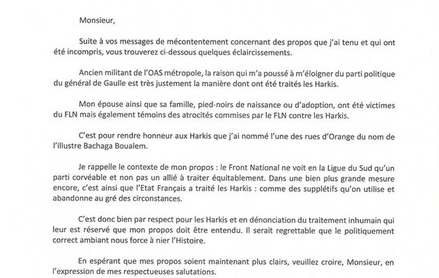  lettre d'éclaircissements,réponse de J. BOMPARD: 