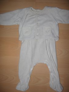 5 € Ensemble en velours blanc « Mon ange » de Petit Bateau 6 mois