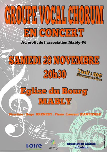 Concert de CHORUM pour MABLY-PÔ
