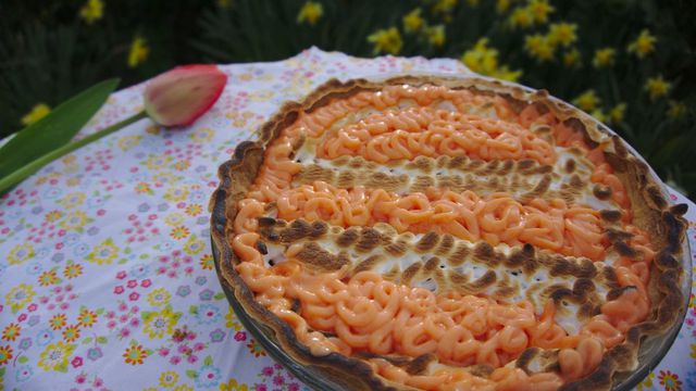 Tarte au pomelo rose meringuée