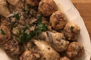 Tajine de choux-fleurs au poulet et champignons 