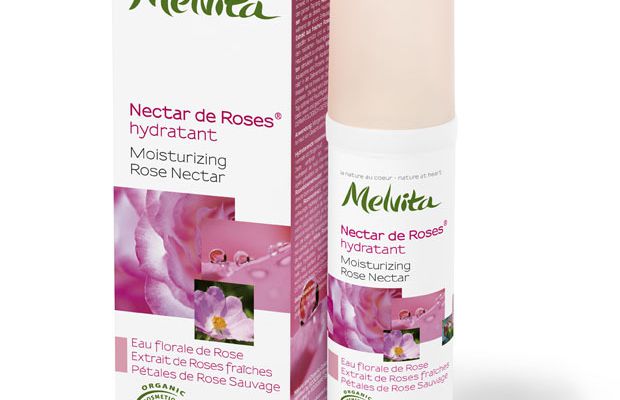 Eau de rose et la gelée fraîche désaltérante bio Nectar de Roses de Melvita