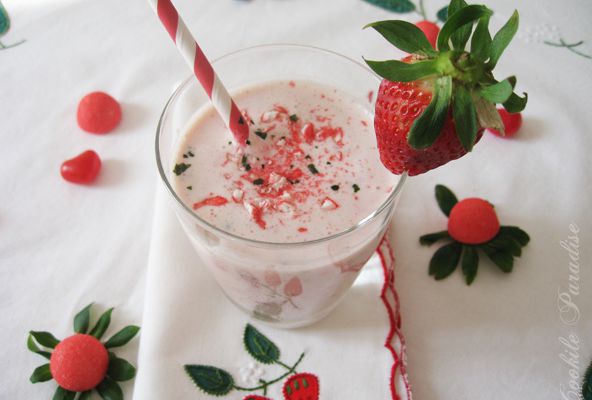 Milk shake à la fraise-basilic, c'est trop bon & trop balèze ^-^