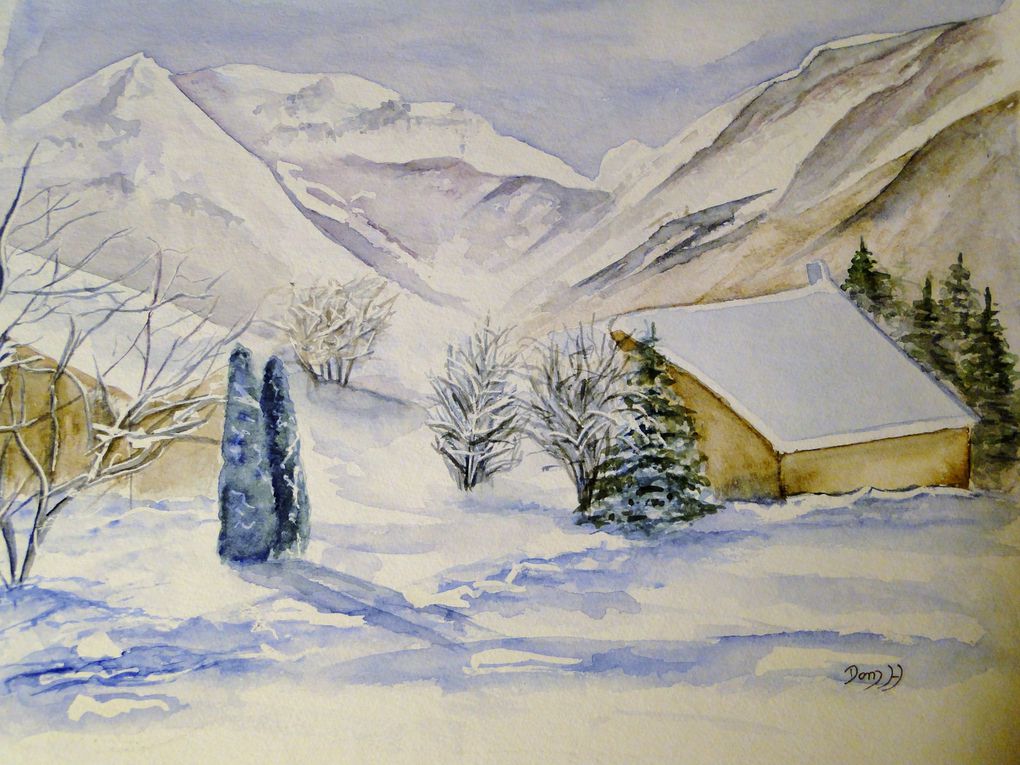 paysage et maisons de montagne