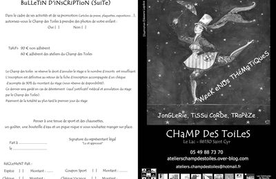 Bulletin d'Insciption Week-Ends Thématiques