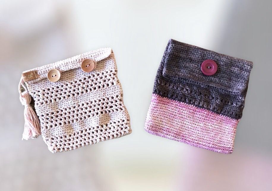 Pochettes au crochet fait main