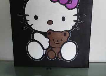 Tableau iridescent "Hello Kitty"