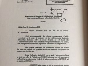 Lettre du chef d'état-major des armées françaises, le général Georgelin, au président français Jacques Chirac