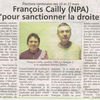 François Cailly NPA "Pour sanctionner la droite"