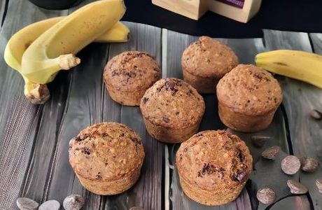 Muffins banana et pépites de chocolat heathly