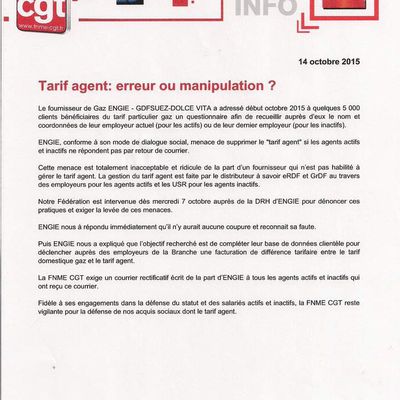 Tarif Agent : Erreur ou manipulation de la part d'ENGIE?