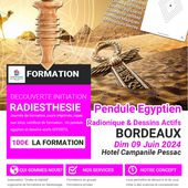 BORDEAUX-Formation Radiesthésie : Pendule égyptien & Géométrie Sacrée