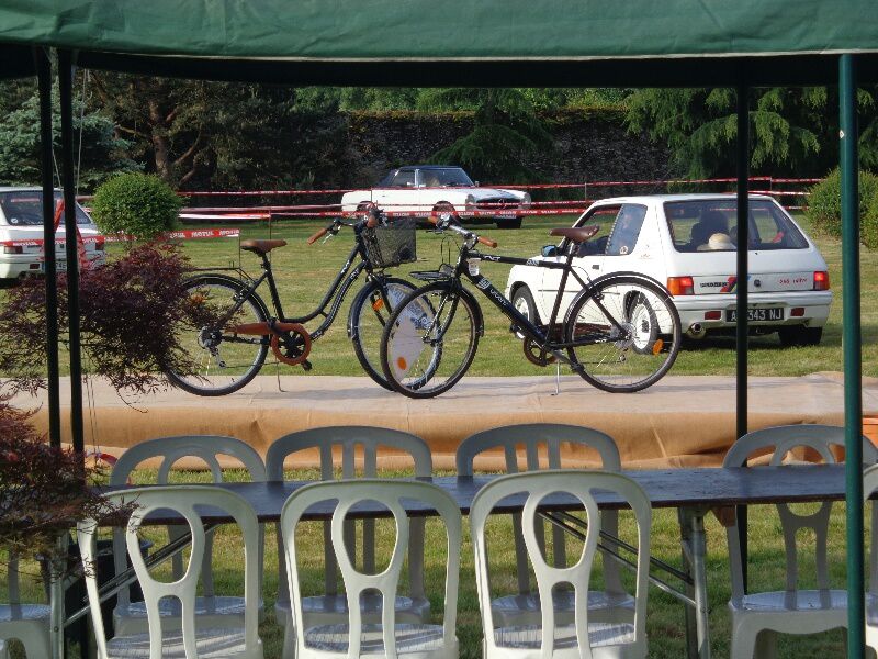 photos de l'exposition de voiture anciennes par l'atelier du temps dans le parc du restaurant Benureau