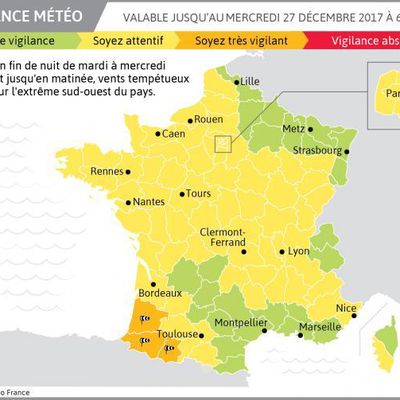 Vent violent : Trois départements du Sud-Ouest placés en vigilance orange