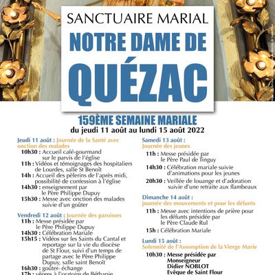 Semaine mariale à Notre Dame de Quézac